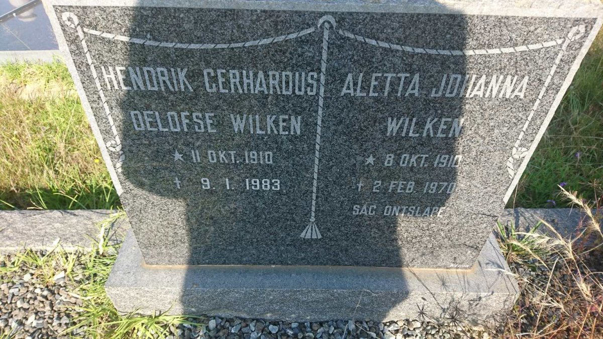 WILKEN Hendrik Gerhardus Oelofse 1910-1983 &amp; Aletta Johanna 1910-1970