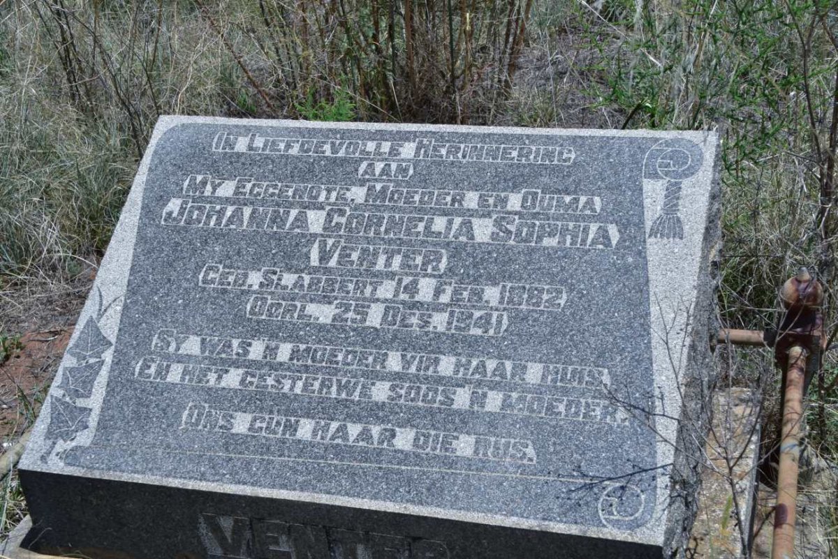 VENTER Johanna Cornelia Sophia nee SLABBERT 1882-1941