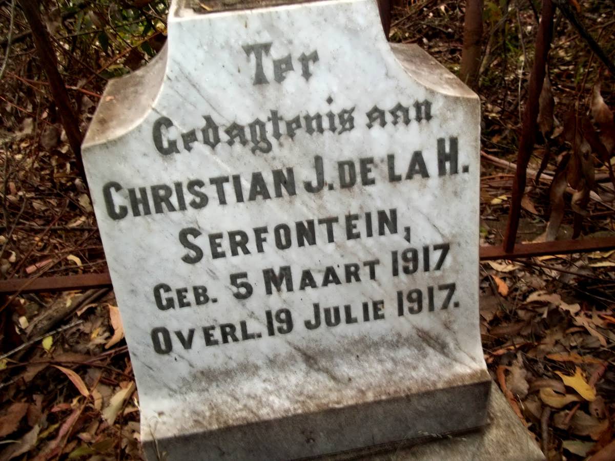 SERFONTEIN Christian J. de la H. 1917-1917