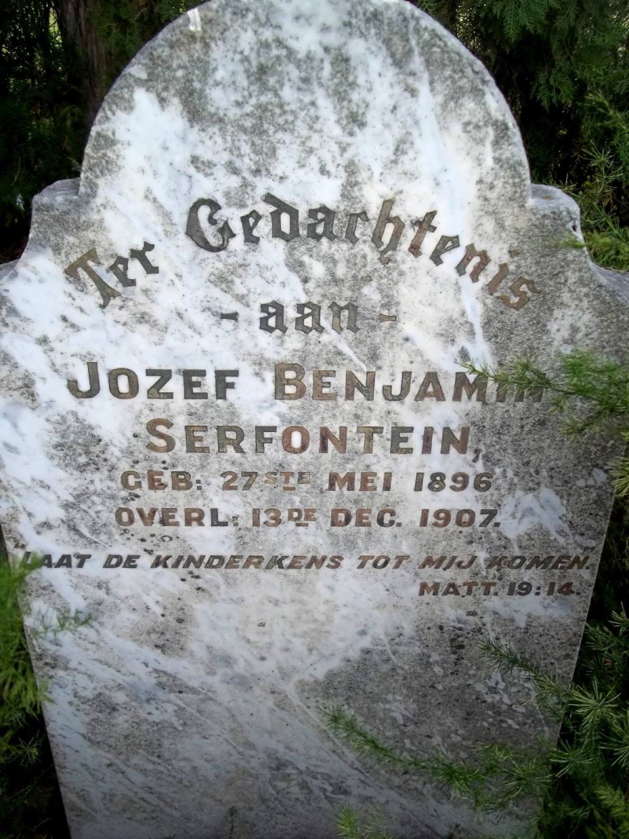 SERFONTEIN Jozef Benjamin 1896-1907