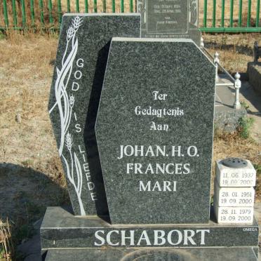 SCHABORT Johan H.O. 1937-2000 :: SCHABORT Frances 1951-2000 :: SCHABORT Mari 1979-2000