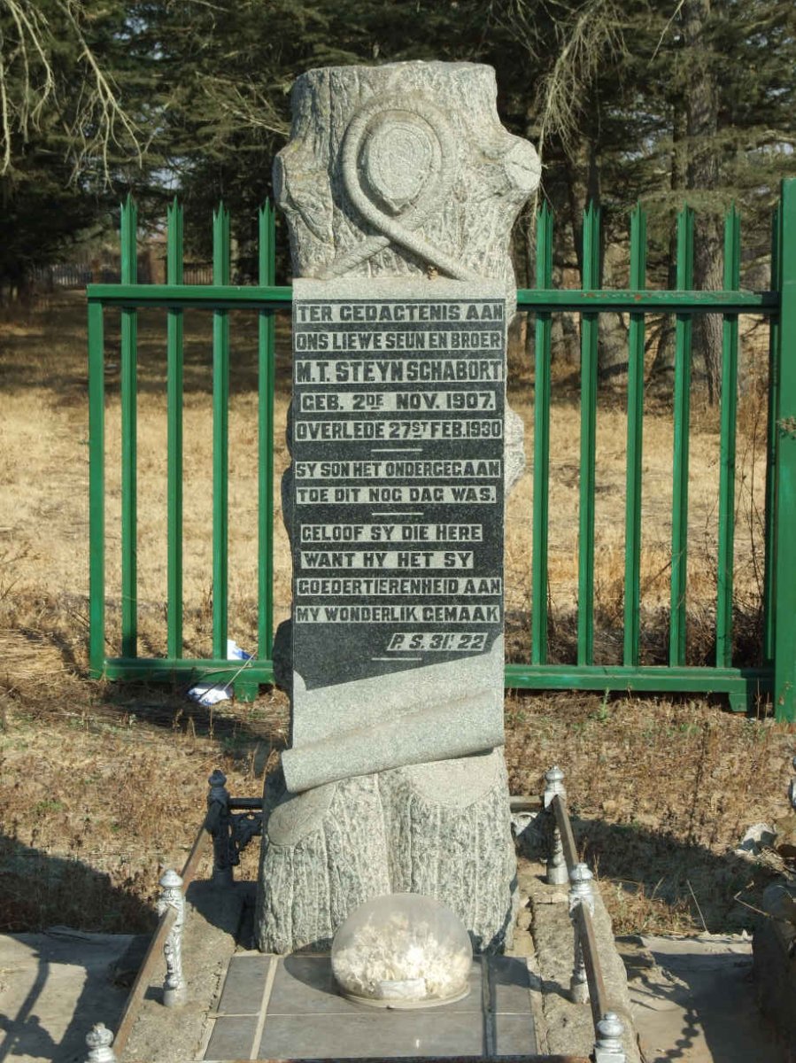 SCHABORT M.T. Steyn 1907-1930