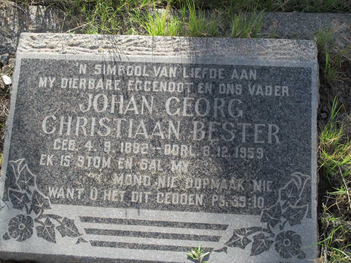 BESTER Johan Georg Christiaan 1892-1959