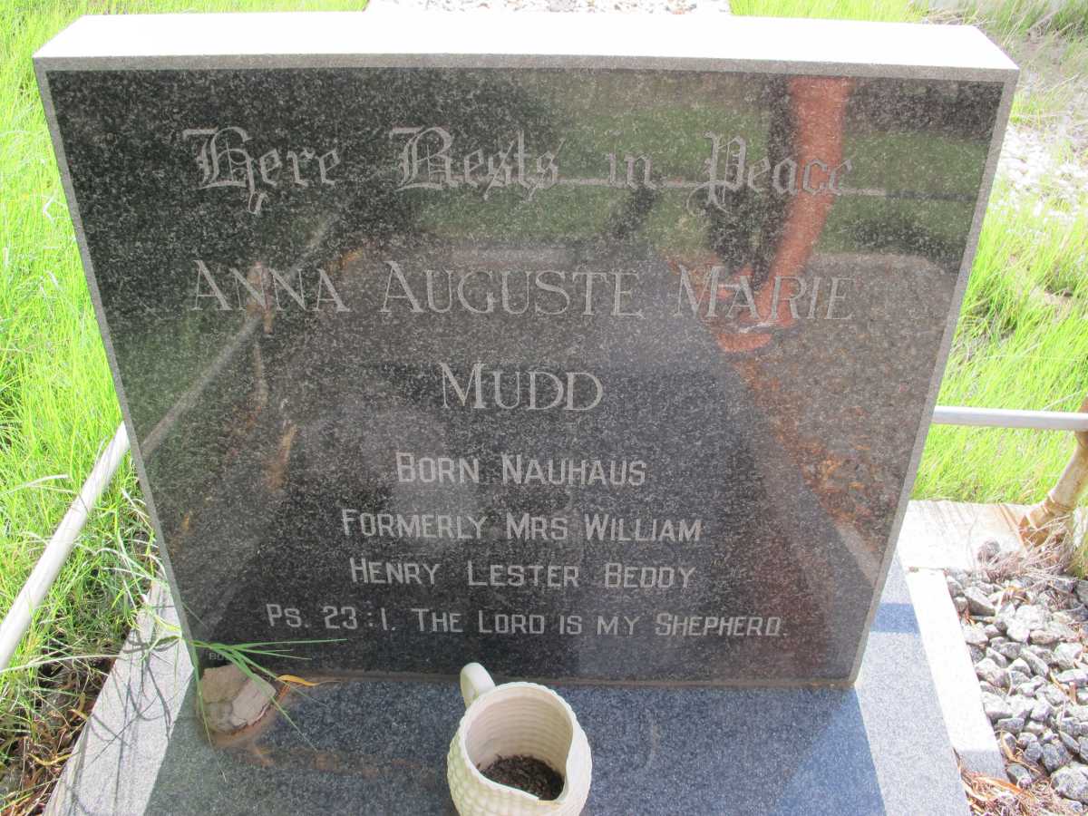 MUDD Anna Auguste Marie formerly BEDDY nee NAUHAUS