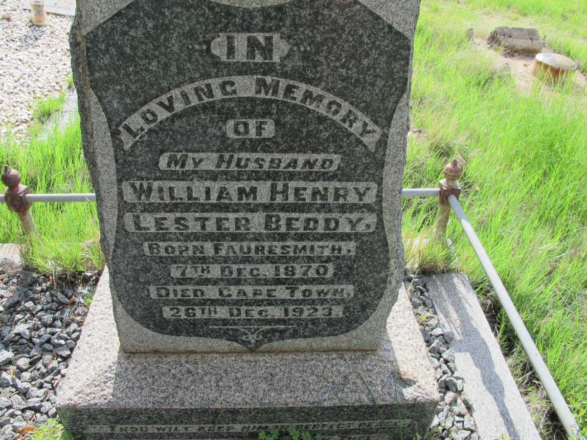 BEDDY William Henry Lester 1870-1923
