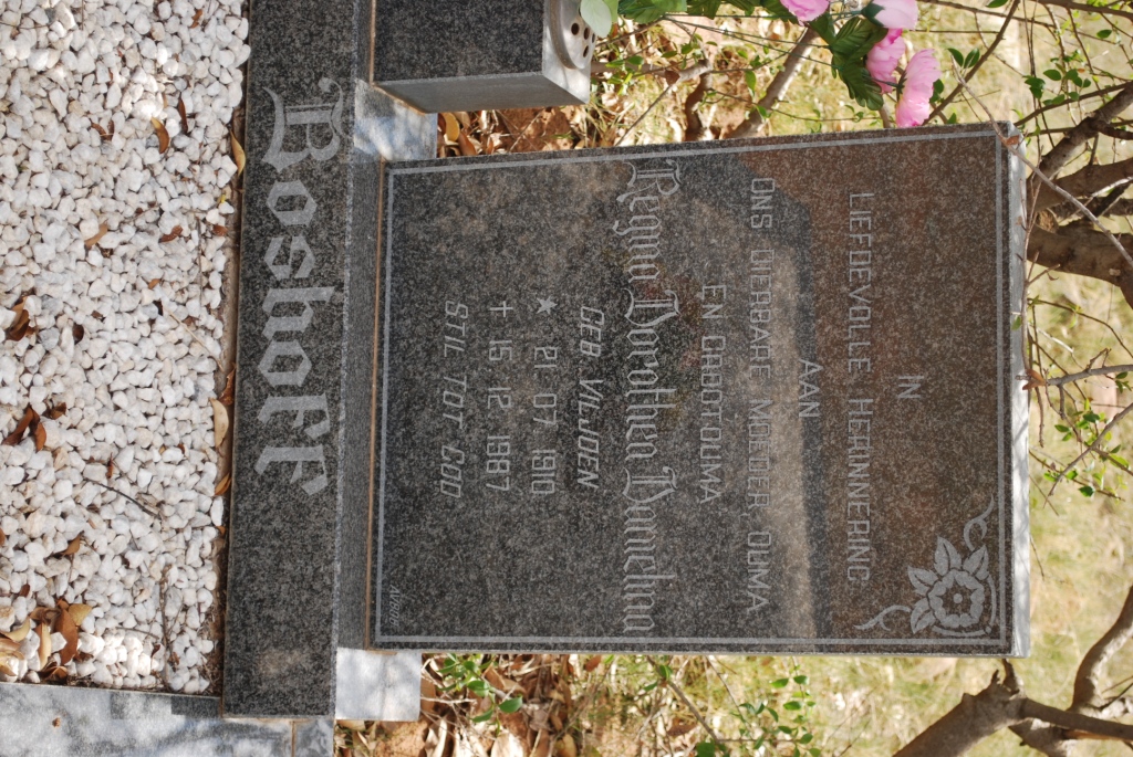 BOSHOFF Regina Dorothea Darnelina nee VILJOEN 1910-1987