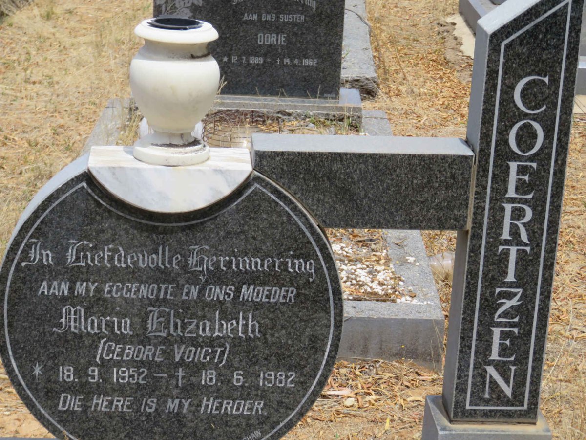 COERTZEN Maria Elizabeth nee VOIGT 1952-1982
