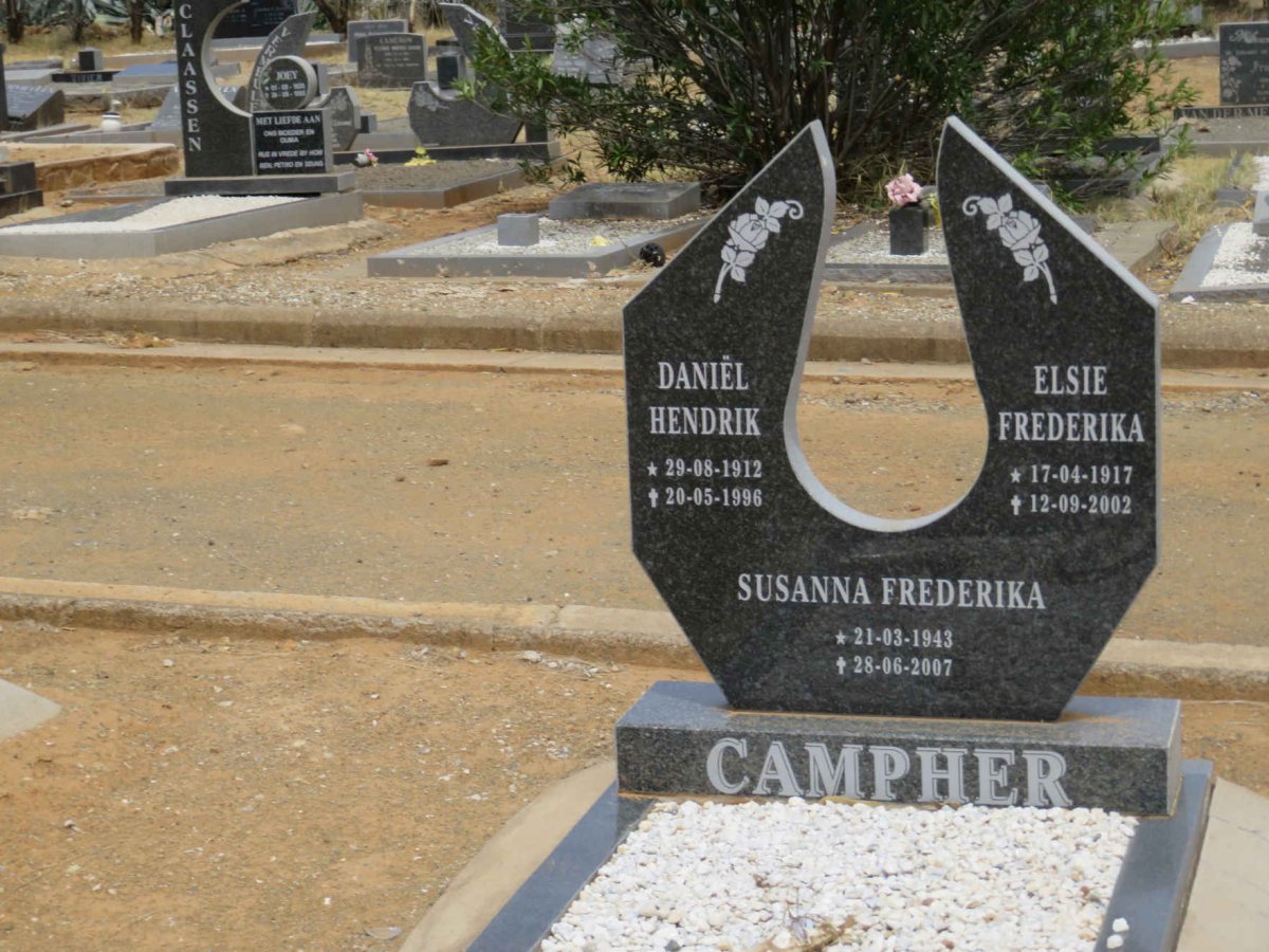 CAMPHER Daniel Hendrik 1912-1996 &amp; Elsie Frederika 1917-2002 :: CAMPHER Susanna Frederika 1943-2007