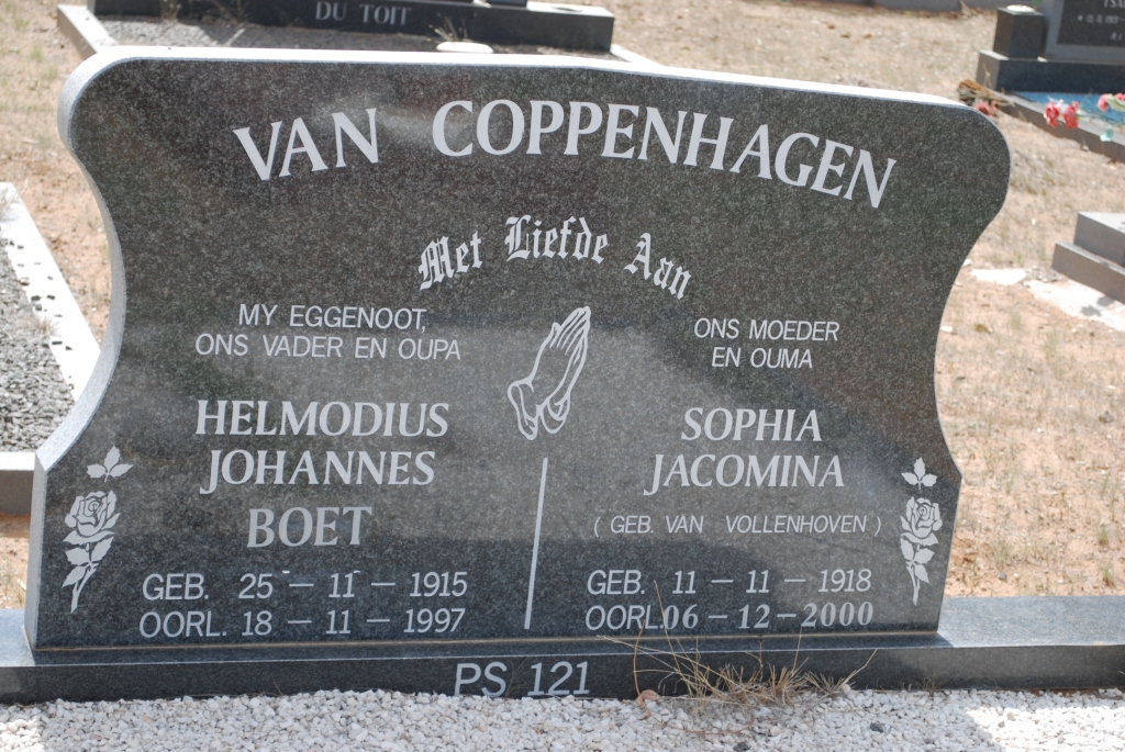 COPPENHAGEN Helmodius Johannes, van 1915-1997 &amp; Sophia Jacomina VAN VOLLENHOVEN 1918-2000