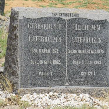 ESTERHUIZEN Gerhardus P. 1875-1952 &amp; Heilie M.M. 1875-1943
