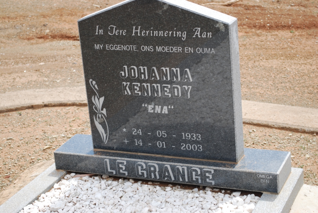 GRANGE Johanna Kennedy, le 1933-2003
