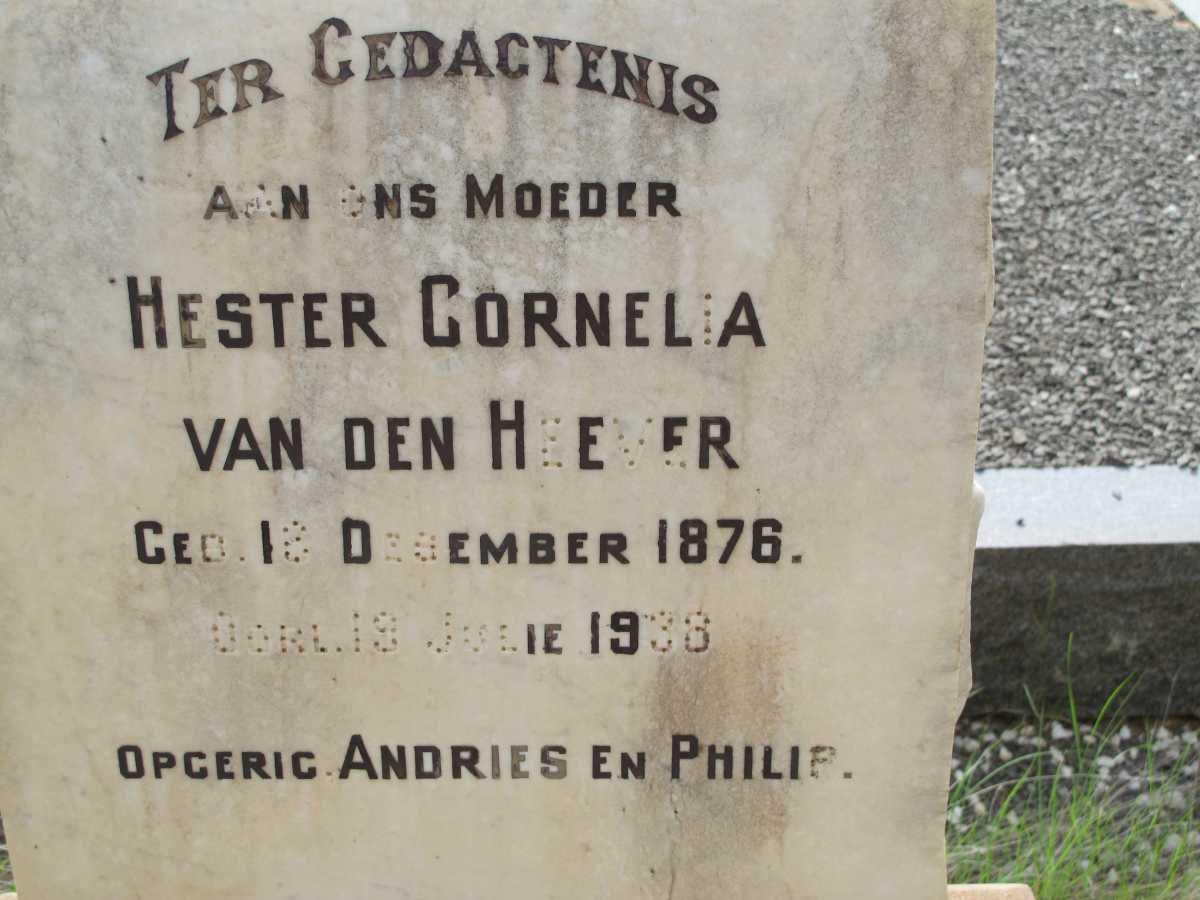 HEEVER Hester Cornelia, van den 1876-1938