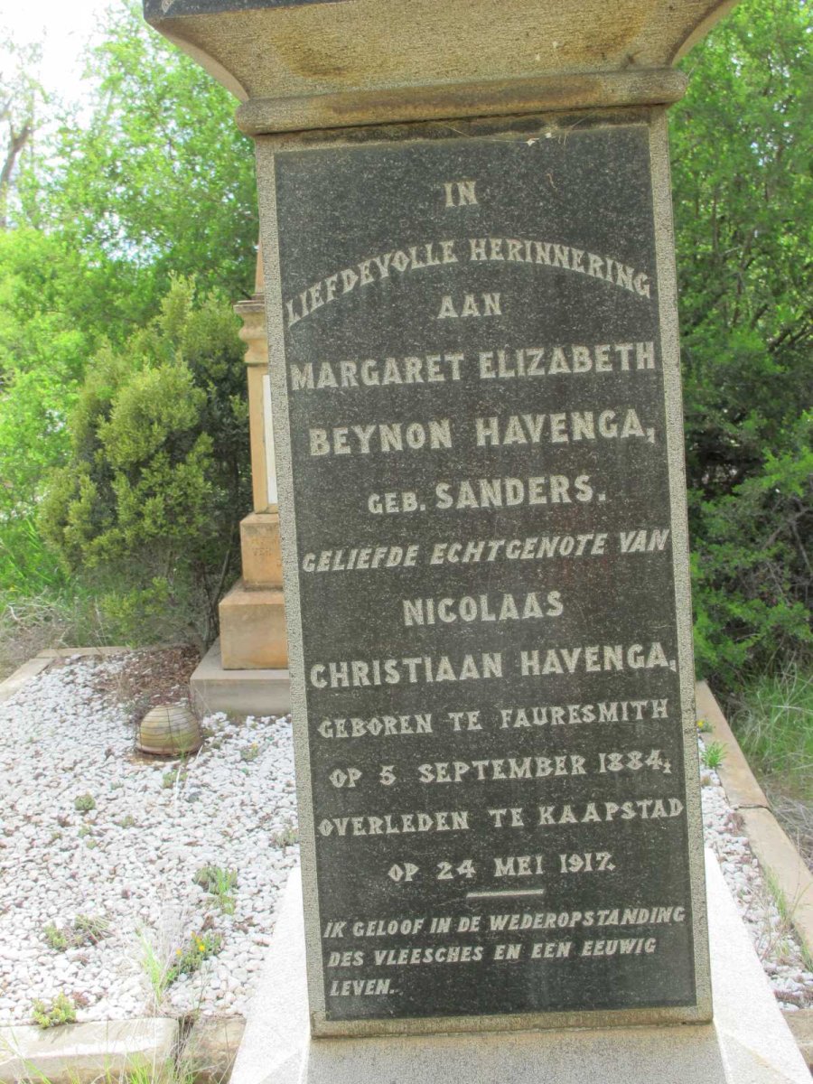 HAVENGA Margaret Elizabeth Beynon nee SANDERS 1884-1917