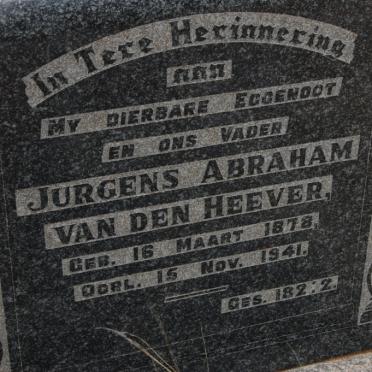 HEEVER Jurgens Abraham, van den 1878-1941