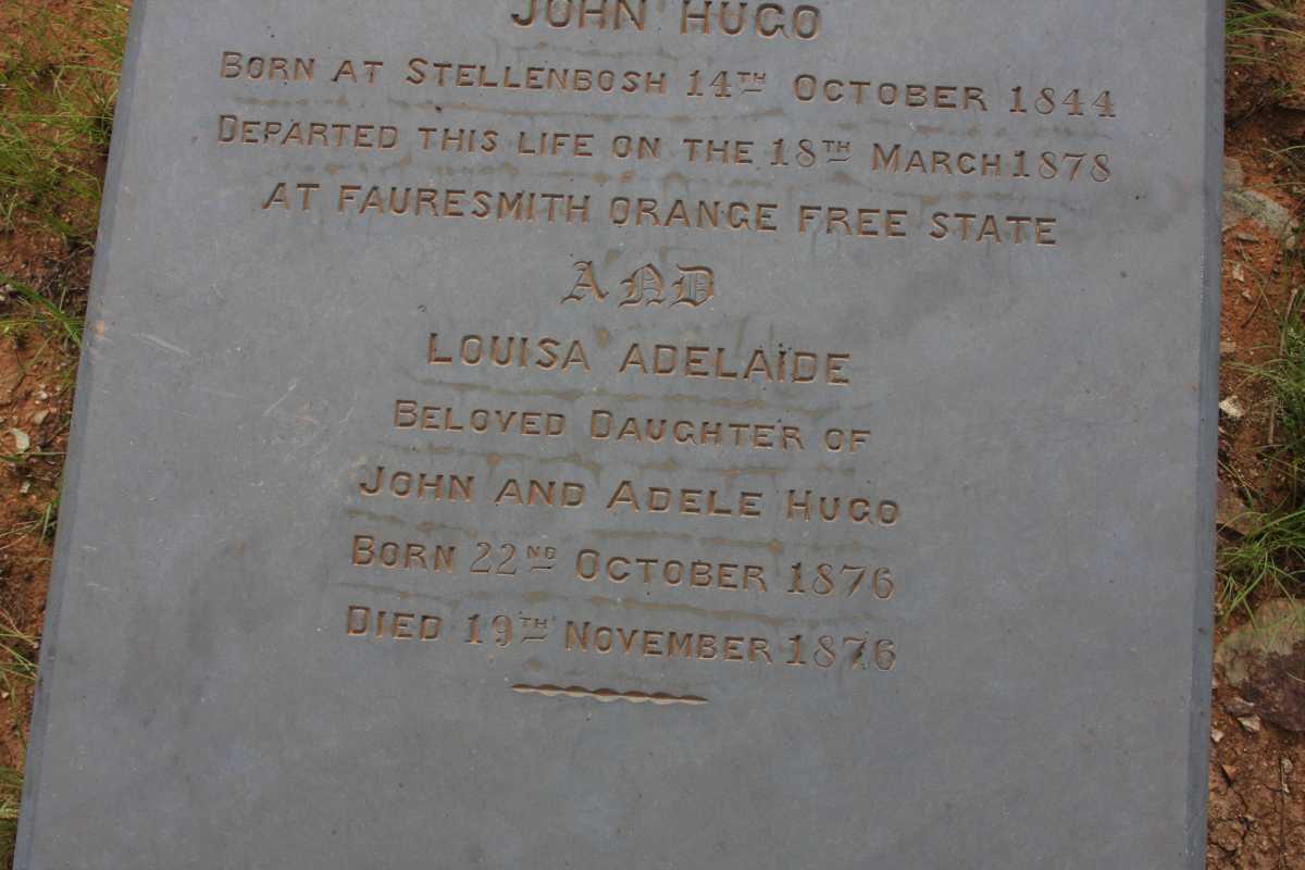 HUGO John 1844-1878 :: HUGO Louisa Adelaide 1876-1876