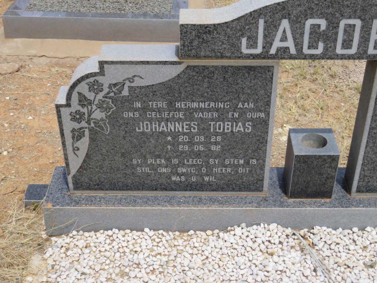JACOBS Johannes Tobias 1928-1982 &amp; Helena Petronella 1932-1982