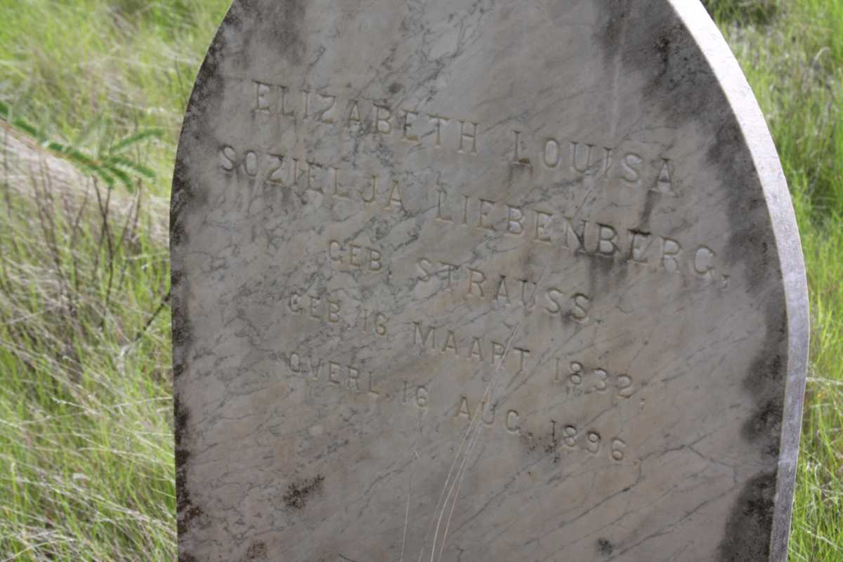 LIEBENBERG Elizabeth Louisa Sozielja nee STRAUSS 1832-1896