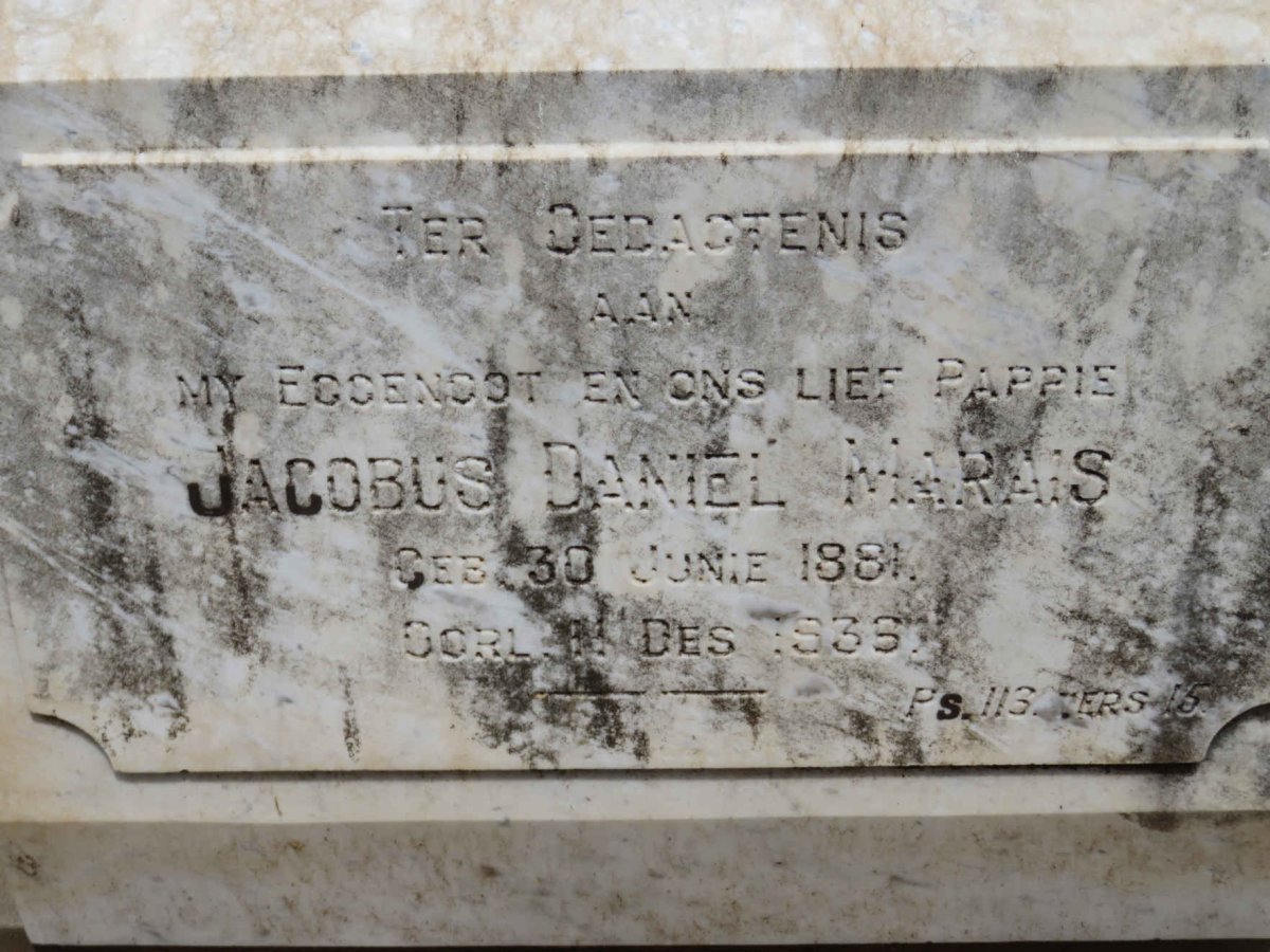 MARAIS Jacobus Daniel 1881-1935