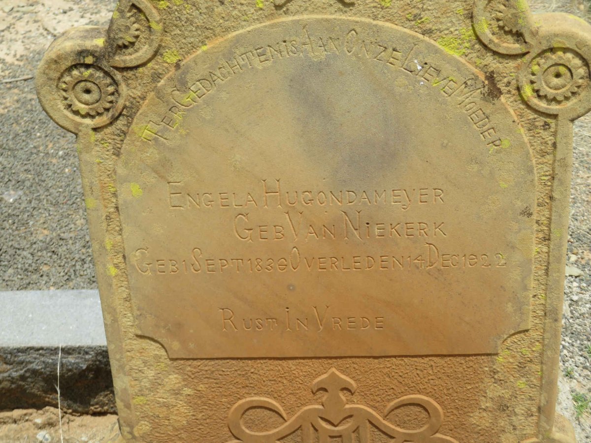 MEYER Engela Hugonda nee VAN NIEKERK 1836-1922