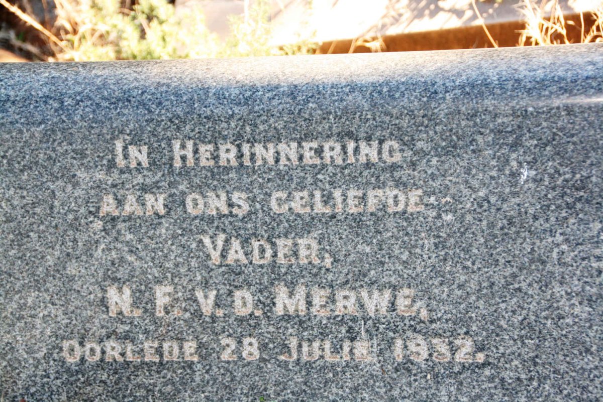 MERWE N.F., v.d. -1932