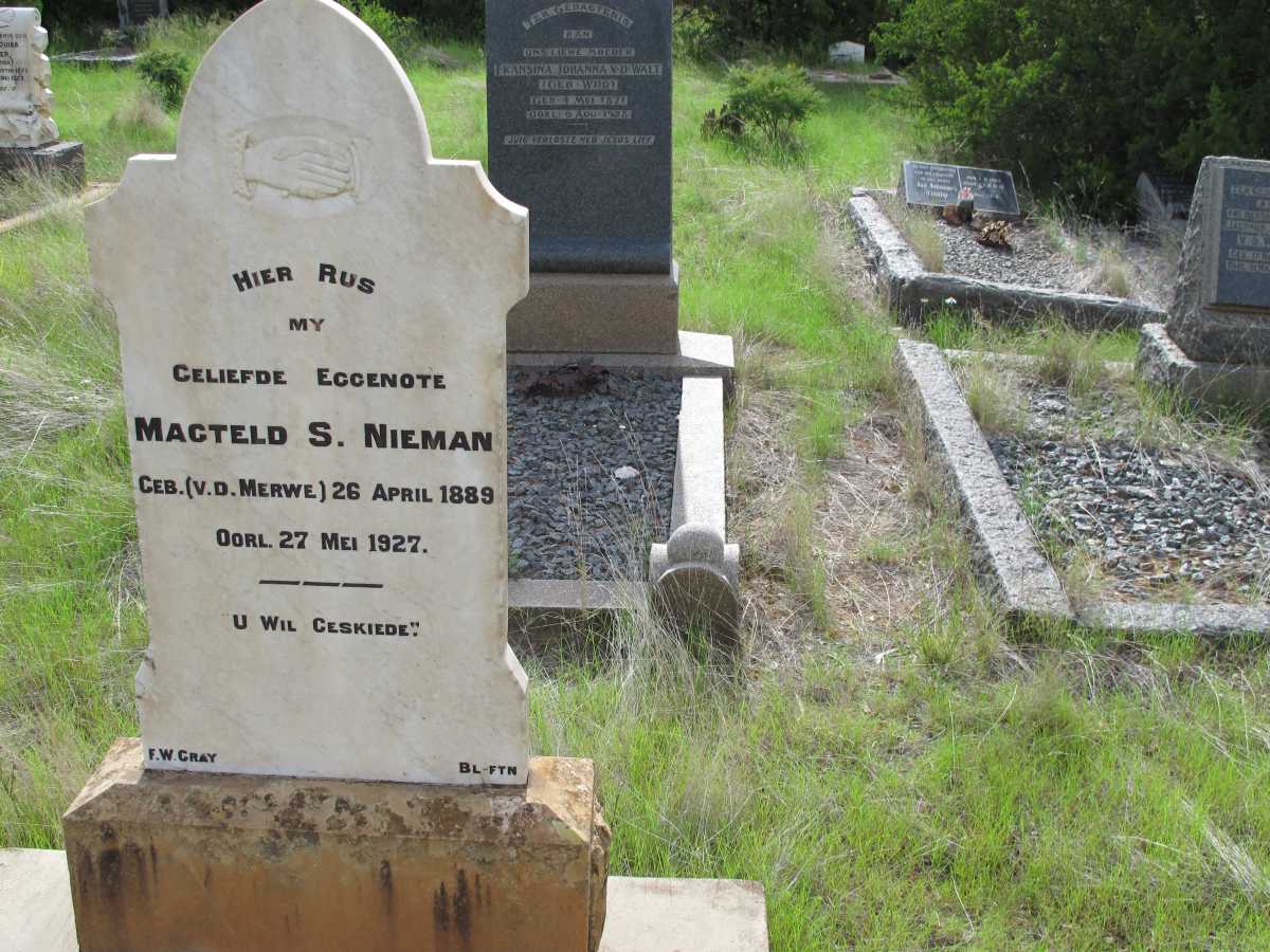 NIEMAN Magteld S. nee v.d.MERWE 1889-1927