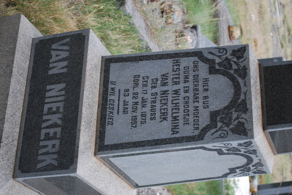 NIEKERK Hester Wilhelmina, van nee STRAUSS 1875-1957