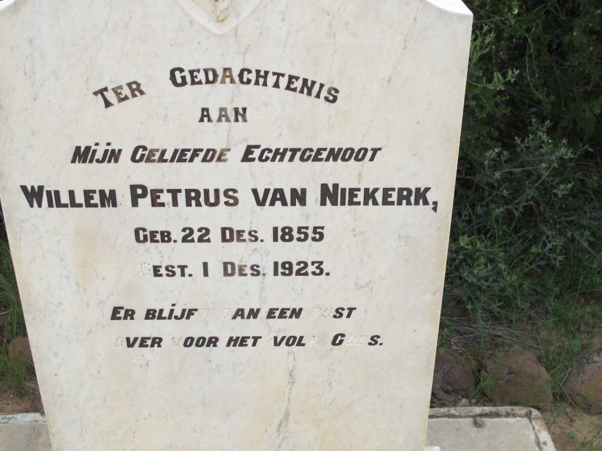 NIEKERK Willem Petrus, van 1855-1923