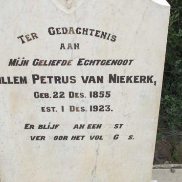 NIEKERK Willem Petrus, van 1855-1923