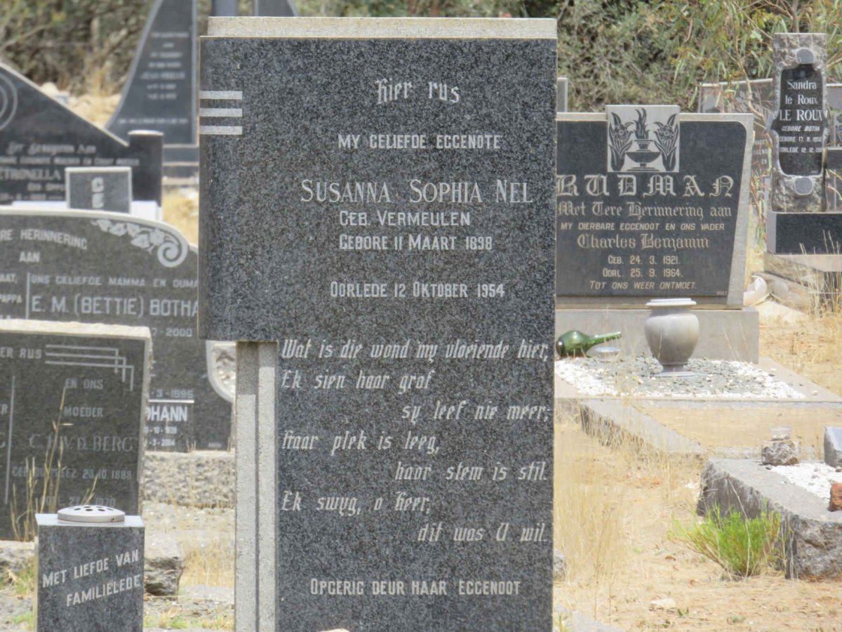 NEL Susanna Sophia nee VERMEULEN 1898-1954