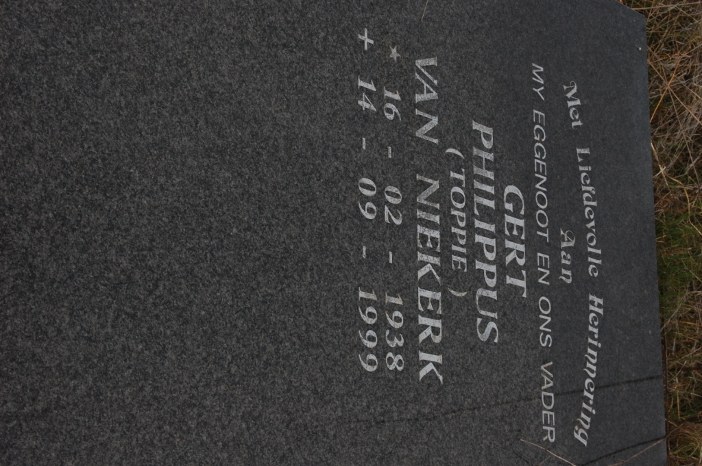 NIEKERK Gert Philippus, van 1938-1999