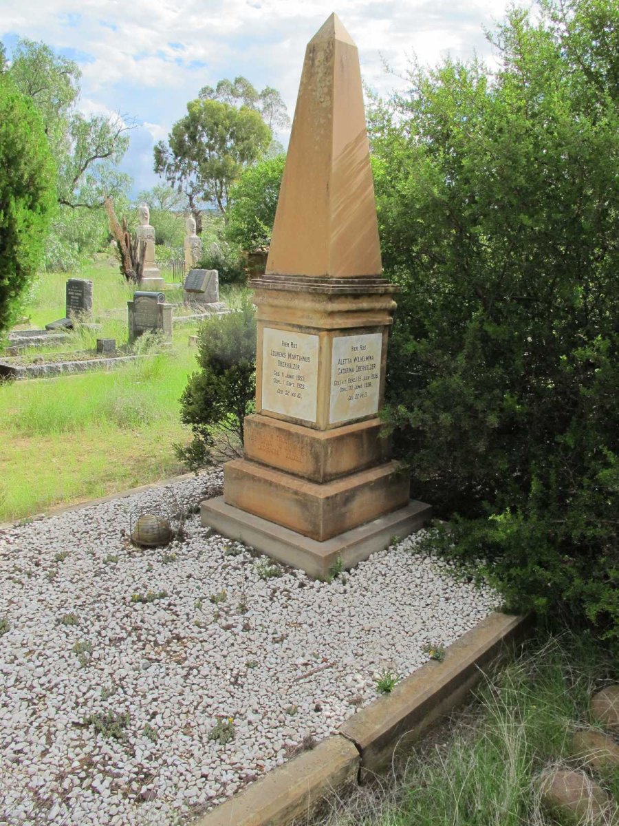 OBERHOLZER Lourens Martihnus 1853-1923 &amp; Aletta Wilhelmina Catarina v.d. BERG 1856-1936