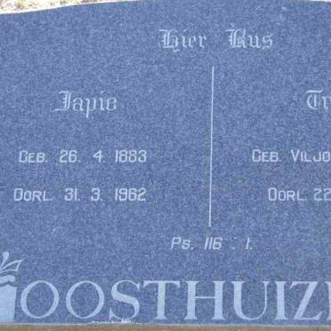 OOSTHUIZEN Japie 1883-1962 &amp; Trynie VILJOEN 1898-1968