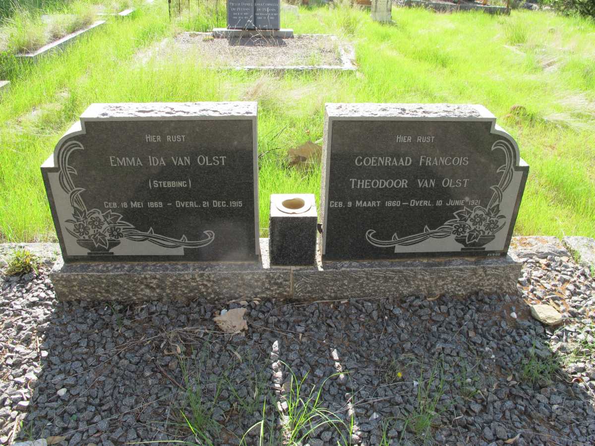 OLST Coenraad Francois Theodoor, van 1860-1921 &amp; Emma Ida STEBBING 1869-1915