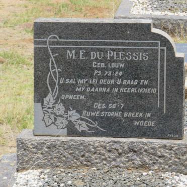 PLESSIS M.E., du nee LOUW