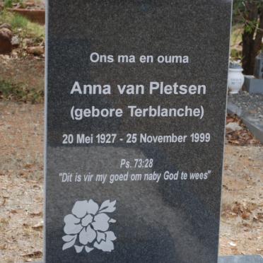 PLETSEN Anna, van nee TERBLANCHE 1927-1999