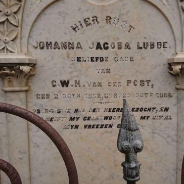 POST Johanna Jacoba, van der nee LUBBE 1852-1888