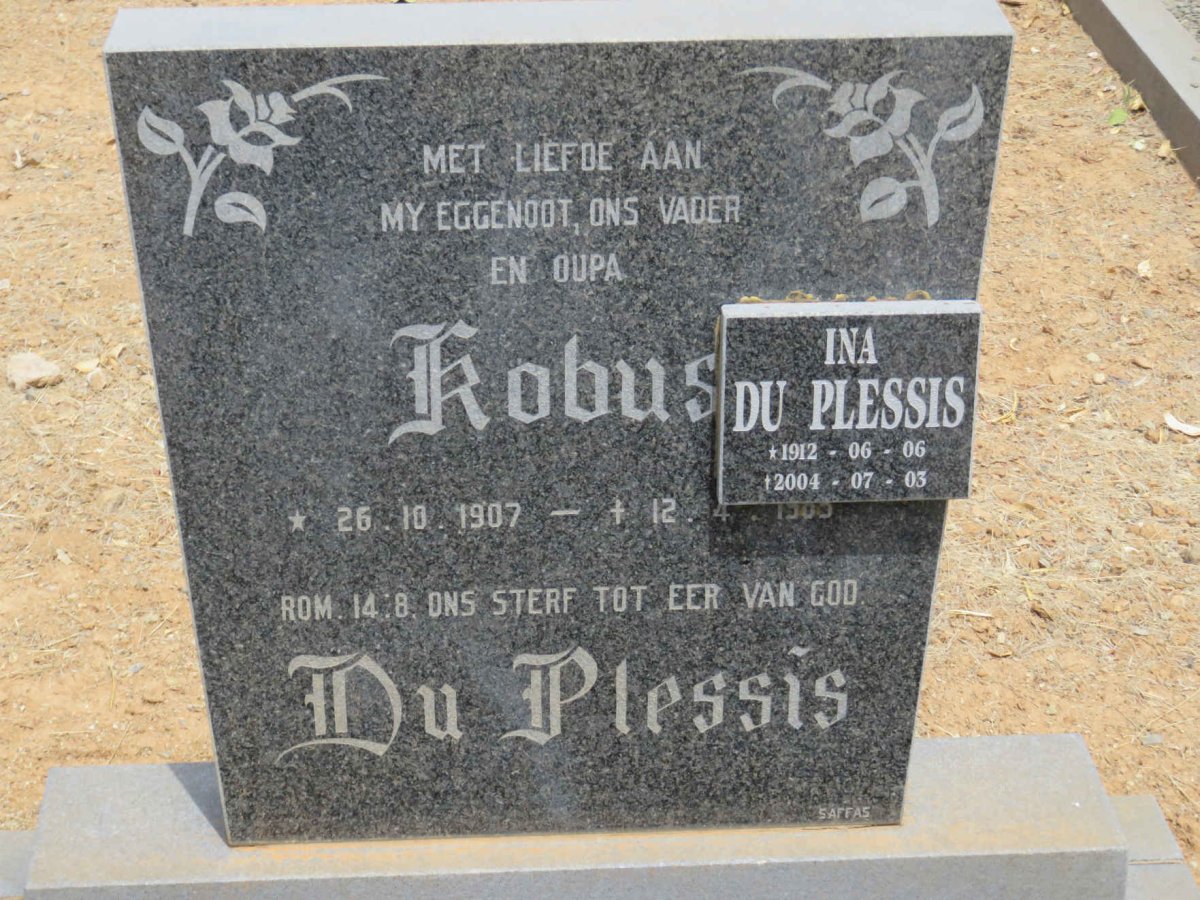 PLESSIS Kobus, du 1907-19?? &amp; Ina 1912-2004