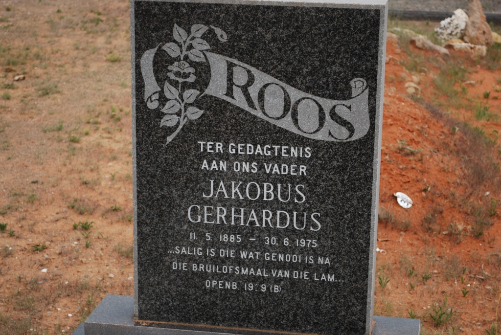 ROOS Jacobus Gerhardus 1885-1975