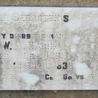 RABIE W.A. 18?9-1936