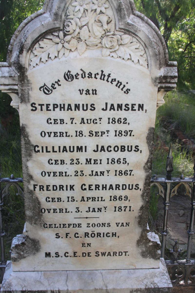 RORICH Stephanus Jansen 1862-1897 :: RORICH Gilliaumi Jacobus 1865-1867 :: RORICH Fredrik Gerhardus 1869-1871