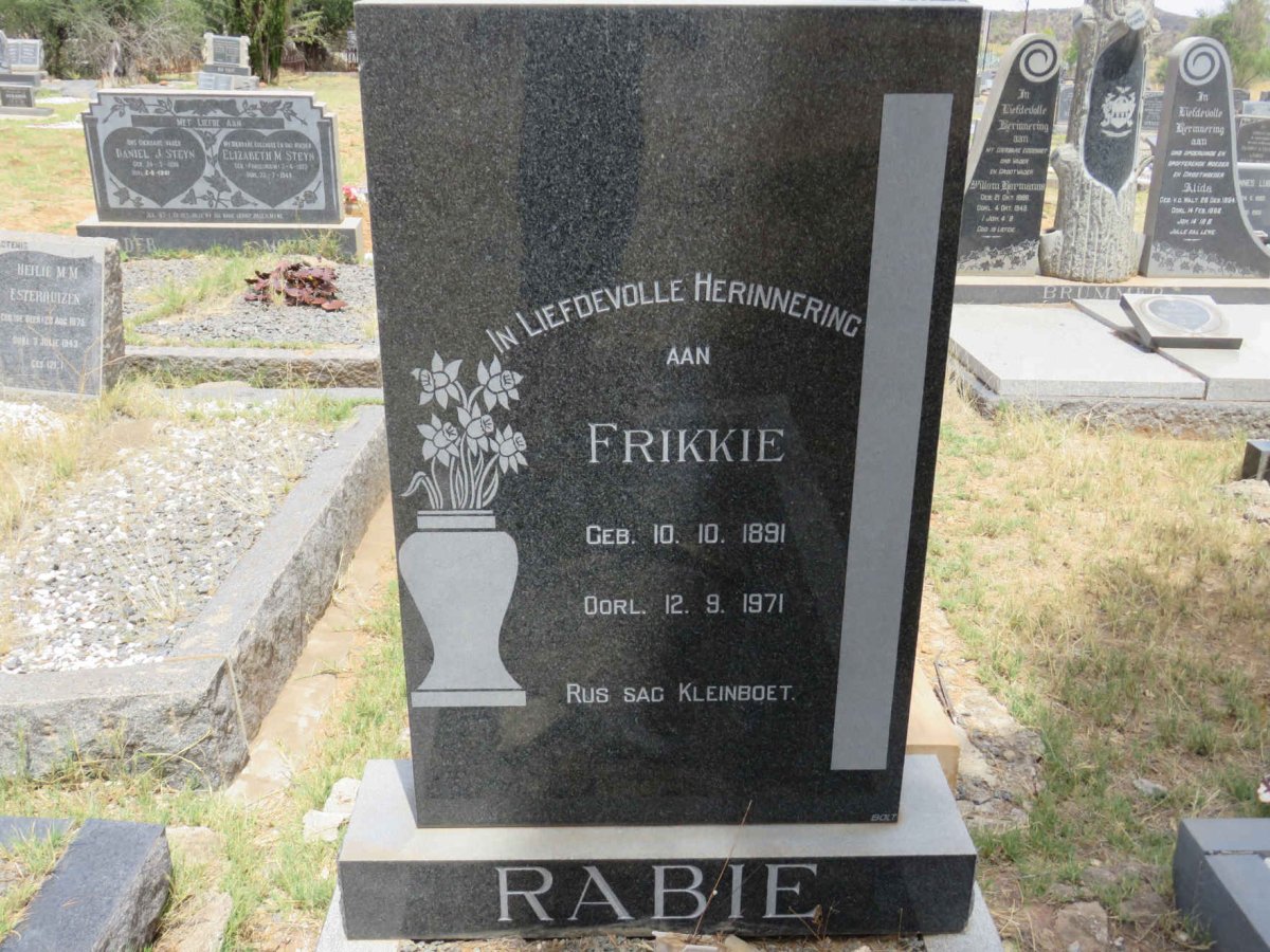RABIE Frikkie 1891-1971