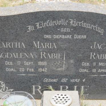 RABIE Jacob 1863-1953 &amp; Martha Maria Magdalena 1868-1942