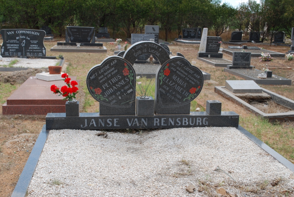 RENSBURG Petrus Johannes, Janse van 1927-1998 &amp; Maria Elizabeth 1926-1994