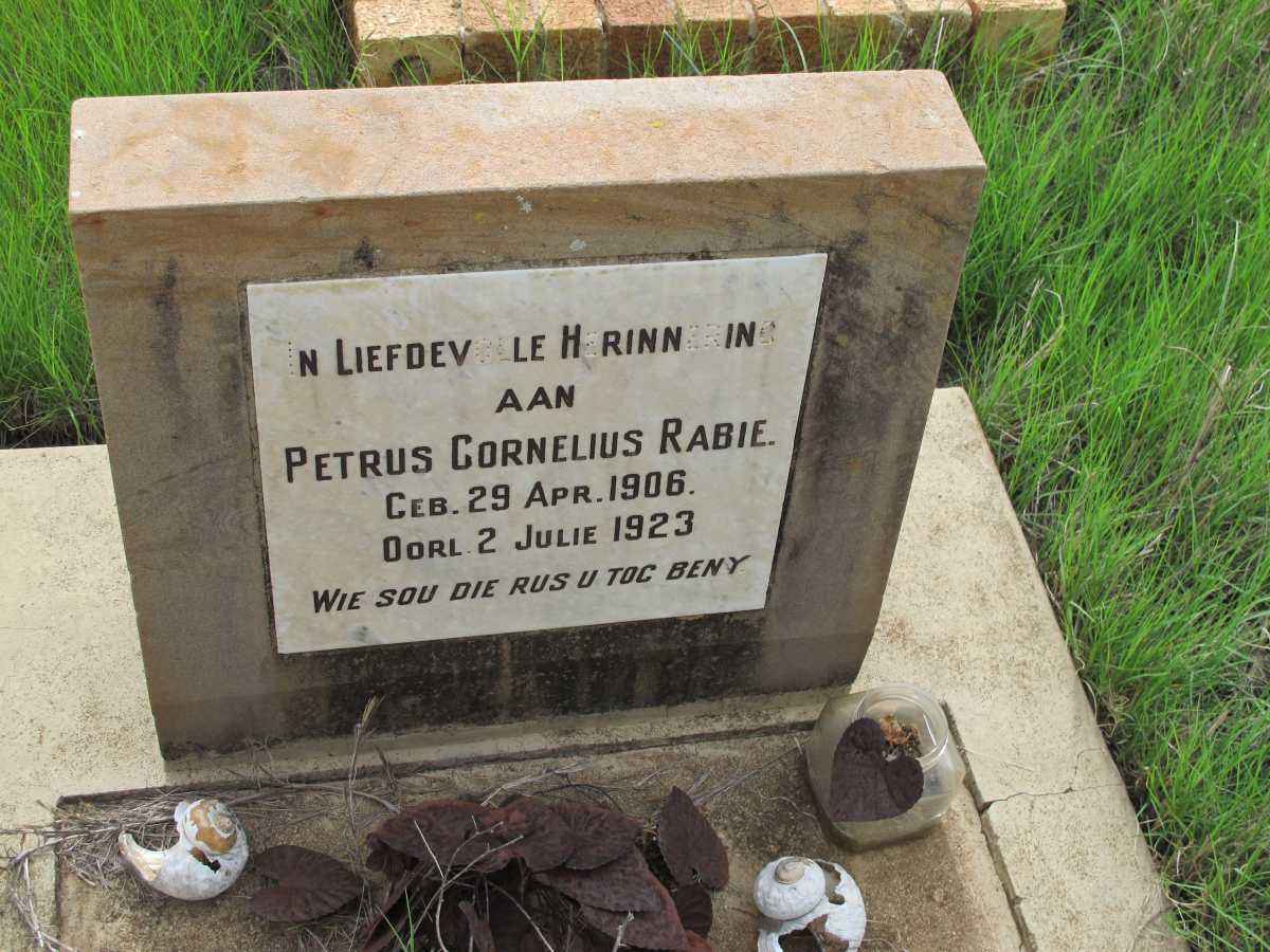 RABIE Petrus Cornelius 1906-1923