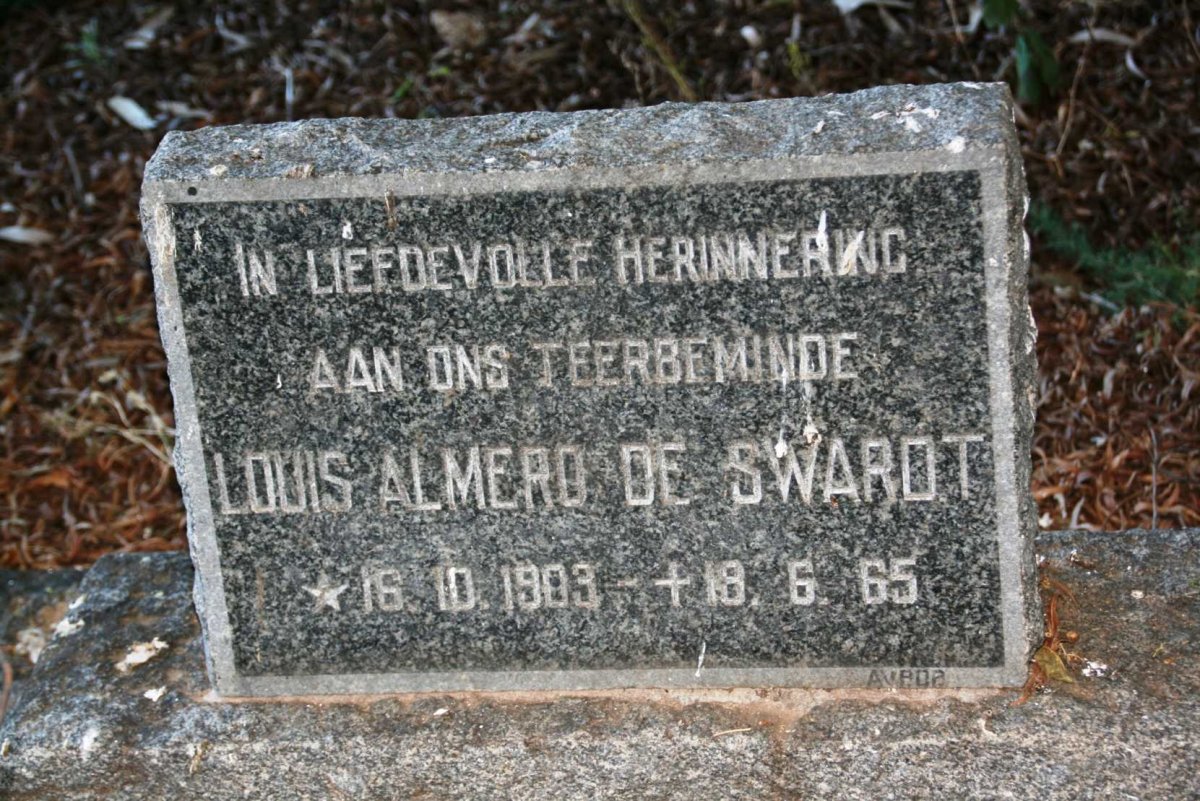 SWARDT Louis Almero, de 1903-1965
