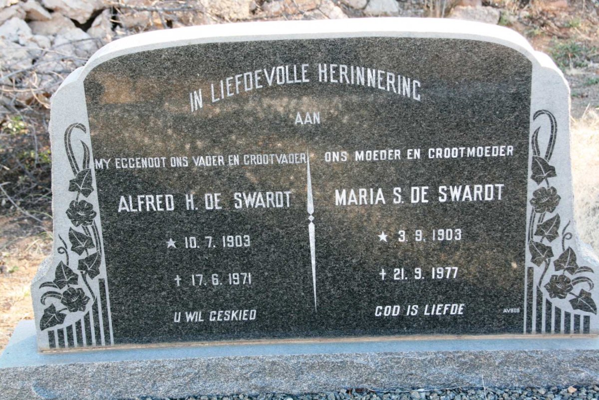 SWARDT Alfred H., de 1903-1971 & Maria S. 1903-1977