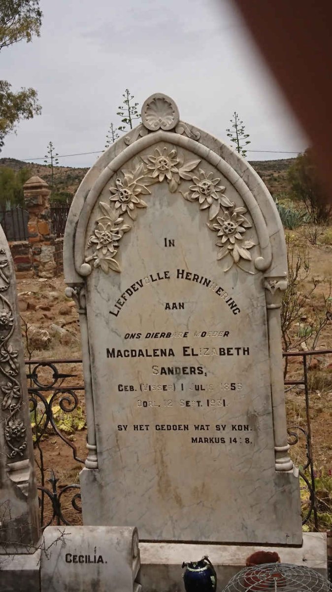 SANDERS Magdalena Elizabeth nee VISSER 185?-1931