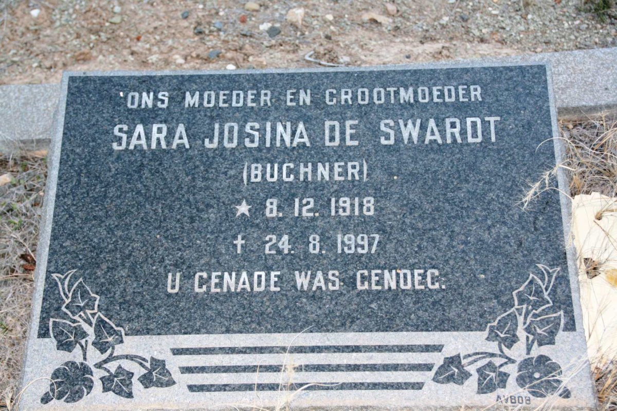 SWARDT Sara Josina, de nee BUCHNER 1918-1997