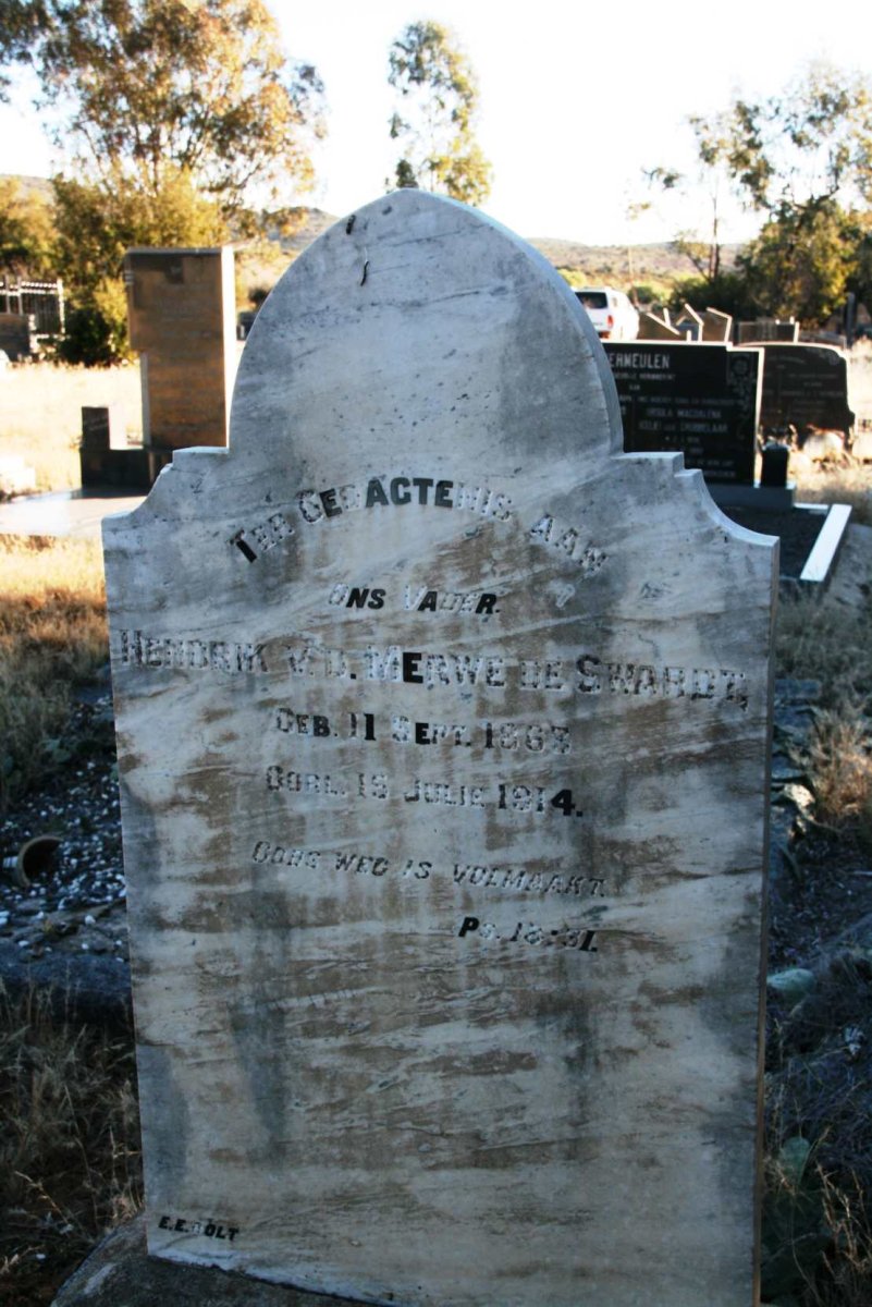 SWARDT Hendrik v.d. Merwe, de 1863-1914