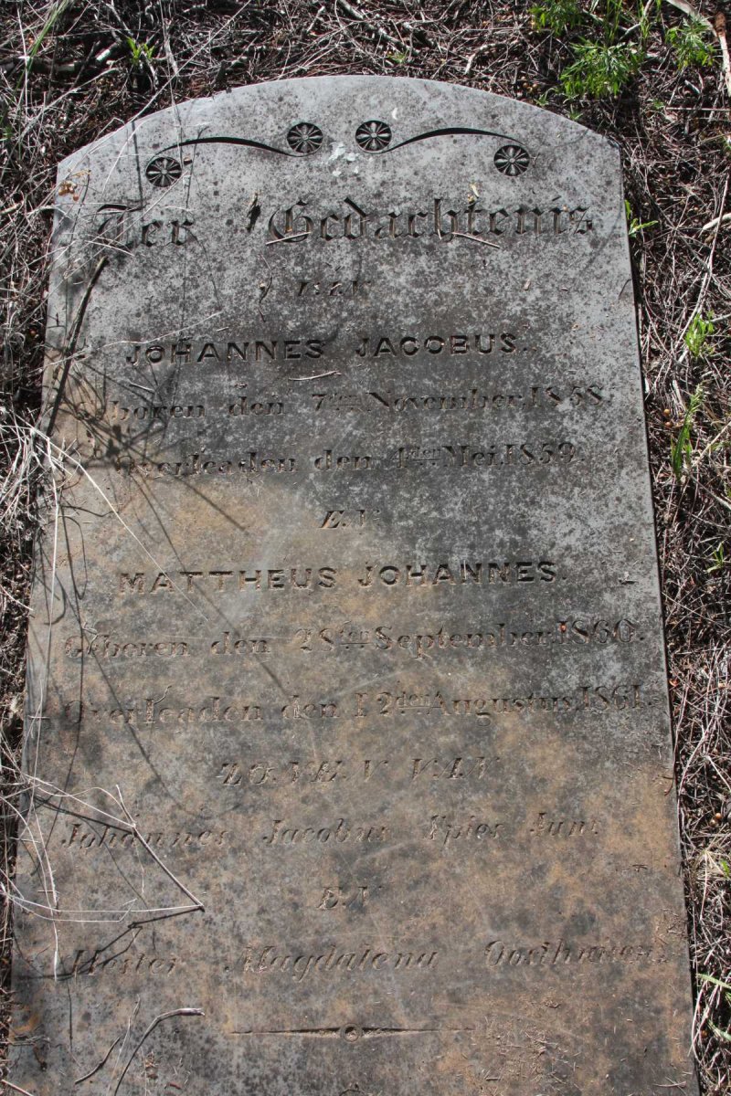 SPIES Johannes Jacobus 1858-1859 :: ? Mattheus Johannes 1860-1861 ::